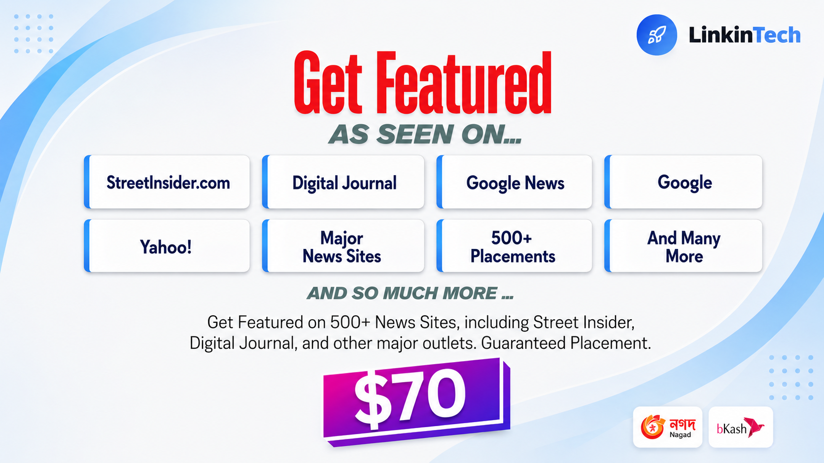 500+ Guaranteed News Release with Media Coverage!